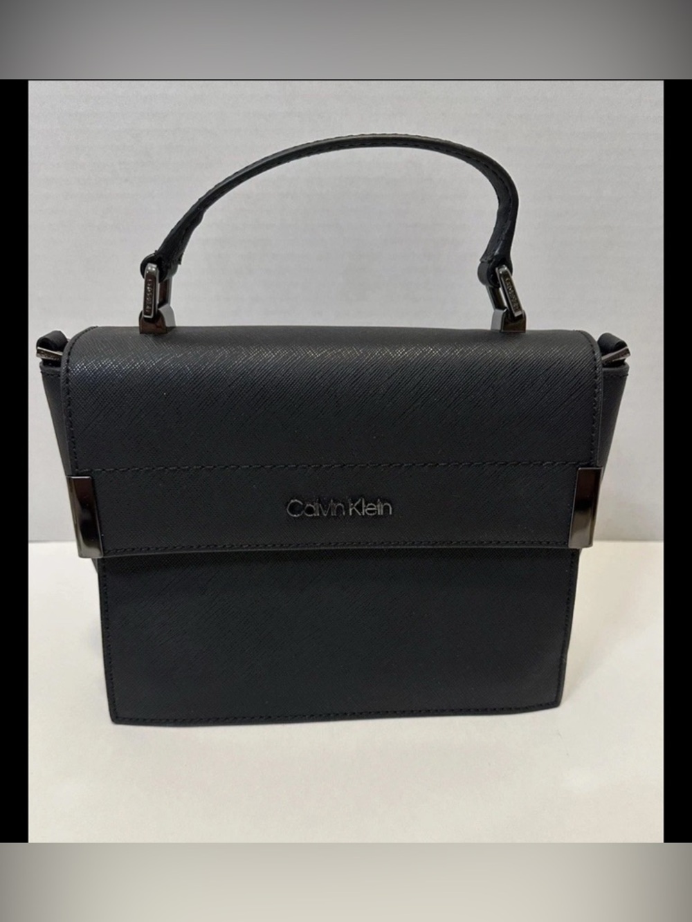 Calvin Klein Raelynn Saffiano Top Handle Flap Handbag / Crossbody NWOT **Read